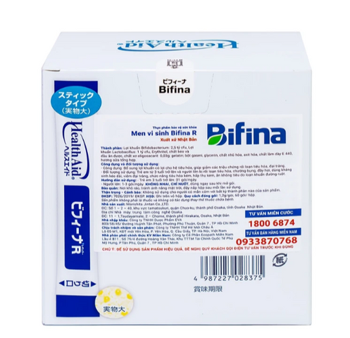 Men Vi Sinh Bifina R Health Aid 60 Gói - Hỗ Trợ Tiêu Hóa, Bổ Sung Lợi Khuẩn Đường Ruột
