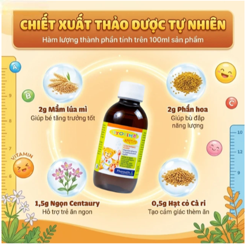 Siro hỗ trợ giúp trẻ ăn ngon Fitobimbi Appetito (200ml)
