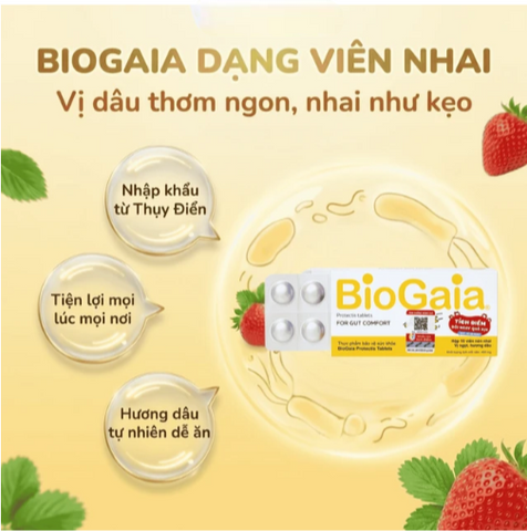 Viên bổ sung lợi khuẩn cho đường tiêu hóa BioGaia Protectis Tablets (10 viên)