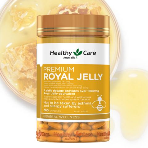 Sữa ong chúa Healthy Care Royal Jelly 1000 mg |120 & 365 viên| Hỗ trợ làm đẹp da - Cân bằng nội tiết tố & Bổ sung năng lượng cho sức khỏe [SP Chuẩn Úc]