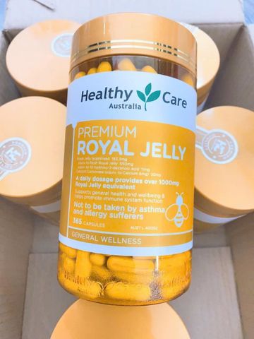 Sữa ong chúa Healthy Care Royal Jelly 1000 mg |120 & 365 viên| Hỗ trợ làm đẹp da - Cân bằng nội tiết tố & Bổ sung năng lượng cho sức khỏe [SP Chuẩn Úc]