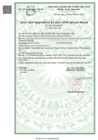 (Hàng nhập khẩu) Vitamin Tổng Hợp Nature’s Way Complete Daily Multivitamin