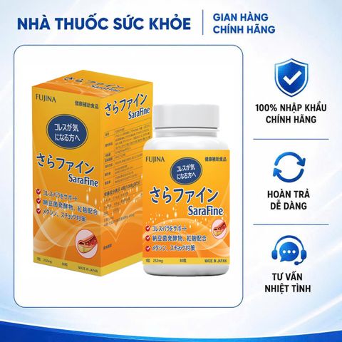 Viên uống giảm mỡ máu Sarafine Fujina Nhật Bản - Hỗ trợ sức khỏe tim mạch, bổ sung dưỡng chất tự nhiên, 80 viên