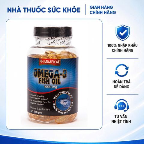 Viên uống dầu cá Pharmekal Omega 3 Fish Oil 1000mg - Hỗ trợ sức khỏe, làm đẹp da từ cá biển sạch, chống oxi hóa, tốt cho mắt và não bộ
