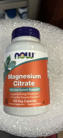 Viên uống Now Magnesium Citrate |120 viên| Bổ sung Magie sinh học - Giảm táo bón - Giảm co thắt cơ & chuột rút cơ - S/P Chuẩn Mỹ
