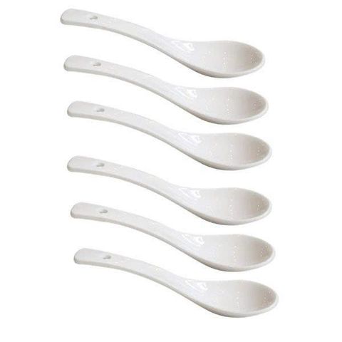 Thìa sứ Imperial trắng trơn set 6 cái