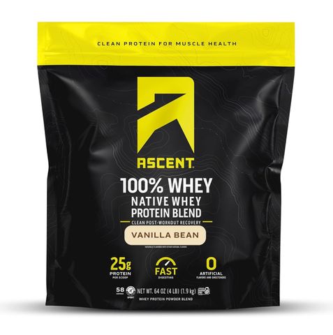 Whey Ascent - Đạm tươi 100% phục hồi cơ, dinh dưỡng thể hình - Bịch 1,9kg 2 vị vanilla và chocolate date 2028 - Chính hãng Mỹ
