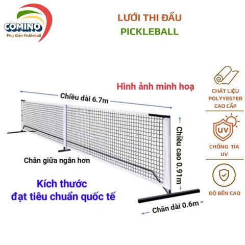 Lưới Pickleball hàng chất lượng, chất polyester bền bỉ, kích thước chuẩn quốc tế ( không kèm khung )
