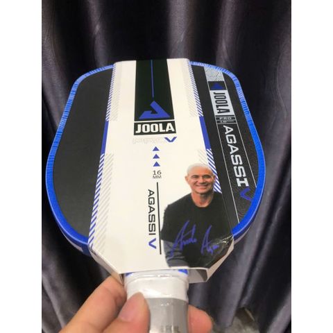 Vợt pickleball Joola Gen 5 Agassi Pro V Andre Agassi Royal Blue, mặt nhám carbon cao cấp, bản 16mm