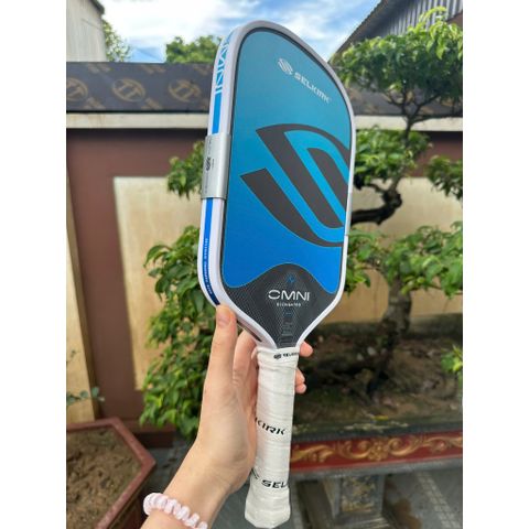 Vợt Pickleball Selkirk OMNI Elongated, lõi tổ ong, bản 16mm, mặt nhám carbon T700, màu xanh đen
