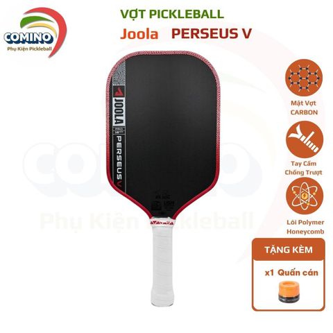 Vợt pickleball Joola Perseus Gen 5 Ben John, mặt Carbon nhám, bản 16mm viền màu đỏ