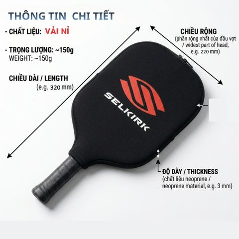 Túi đựng vợt, bao đựng vợt pickleball Joola chất vải nỉ túi có khóa kéo hoặc túi dây đeo bền bỉ