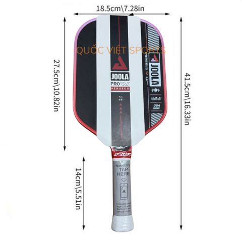 Vợt Pickleball Joola Pro IV Colorway Limited lõi tổ ong , dày 16mm, mặt vợt nhám carbon hàng siêu cấp
