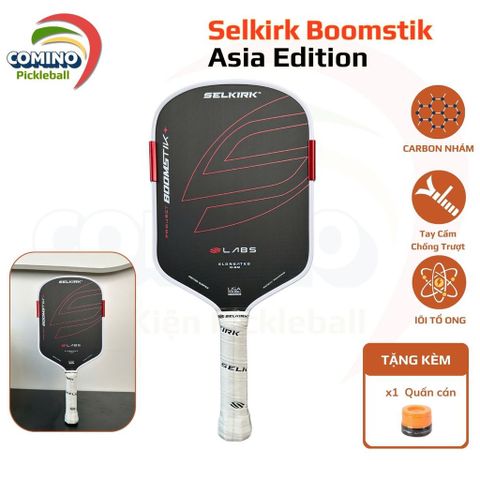 Vợt Pickleball Selkirk Boomstik Asia, kiếm soát bóng tốt. siêu xoáy, bản 16mm, trợ lực siêu cấp