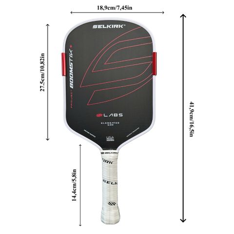 Vợt Pickleball Selkirk Boomstik Asia, kiếm soát bóng tốt. siêu xoáy, bản 16mm, trợ lực siêu cấp