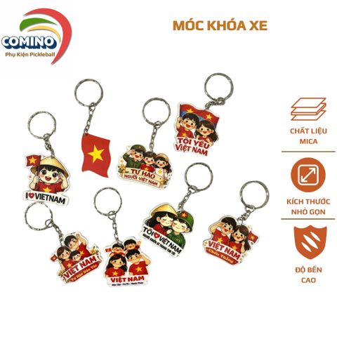 Móc khóa xe, móc chìa khóa chất liệu mica làm quà tặng, đồ lưu niệm (hình ngẫu nhiên)