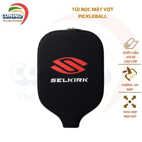 Túi bọc mặt vợt pickleball Selkirk chất vải nỉ, có túi lưới tiện lợi, chống trầy xước mặt vợt