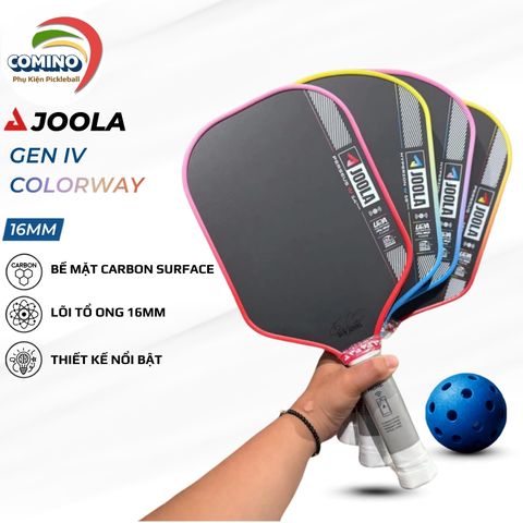 Vợt Pickleball Joola Pro IV Colorway Limited lõi tổ ong , dày 16mm, mặt vợt nhám carbon hàng siêu cấp