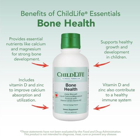 Childlife Bone Health – Phiên bản nước cao cấp của childlife clinical formula, hỗ trợ xương cung cấp vitamin D, sản xuất Mỹ