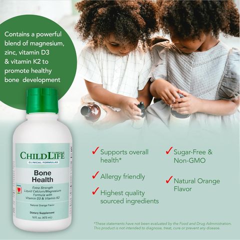 Childlife Bone Health – Phiên bản nước cao cấp của childlife clinical formula, hỗ trợ xương cung cấp vitamin D, sản xuất Mỹ
