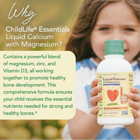 Bổ sung Canxi và Magie Childlife Liquid 473ml - Giúp phát triển xương chiều cao cho trẻ