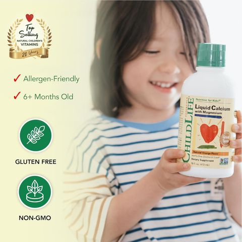 Bổ sung Canxi và Magie Childlife Liquid 473ml - Giúp phát triển xương chiều cao cho trẻ