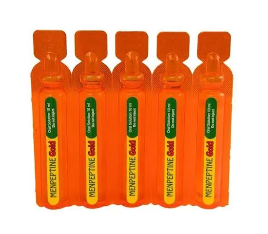 Menpeptine gold hỗ trợ tiêu hóa khỏe, giảm đầy hơi, khó tiêu, vị dễ uống, hôp 20 ống