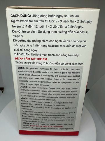 Thực phẩm Dầu Gấc Vina - Bổ sung dưỡng chất cần thiết cho mắt, tăng cường thị lực - Lọ 200 viên