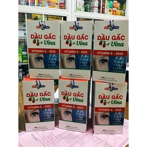 1 Hộp Dầu Gấc Vina 200 Viên – Bổ Sung Beta-Caroten, Hỗ Trợ Sáng Mắt & Chăm Sóc Thị Lực