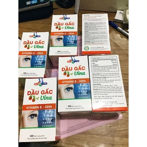 1 Hộp Dầu Gấc Vina 200 Viên – Bổ Sung Beta-Caroten, Hỗ Trợ Sáng Mắt & Chăm Sóc Thị Lực