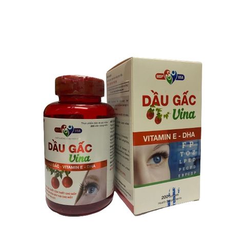 Viên Dầu Gấc Vina 200 Viên – Hỗ Trợ Bảo Vệ Mắt, Bổ Sung Vitamin A Tự Nhiên