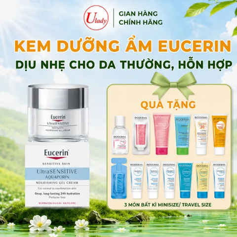 Kem Dưỡng Ẩm Eucerin Dịu Nhẹ Cho Da Thường,Hỗn Hợp 50ml-UltraSensitive AquaporinNourishingGelCream