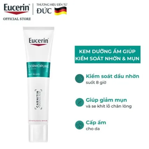 Kem Dưỡng Eucerin Giúp Làm Giảm Dầu & Mụn 40ml - Dermopure Clinical Mat Fluid