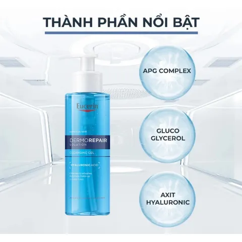 Gel Rửa Mặt Eucerin Làm Sạch Dịu Nhẹ Da Nhạy Cảm 200ml - DermatoCLEAN Hyaluron Cleansing Gel