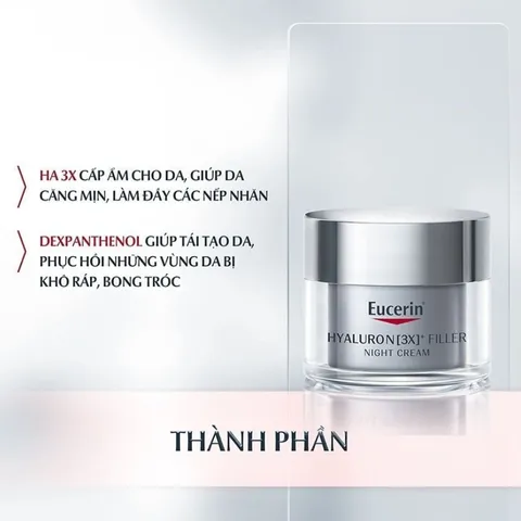 Kem Dưỡng Eucerin Dành Cho Da Lão Hoá Ban Đêm 50ml - Anti-Age Hyaluron [3X+] Filler Night Cream