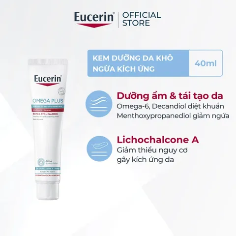 Kem dưỡng dành cho da khô ngứa & kích ứng 40ml - Eucerin Omega Plus Extra Ato-Calming