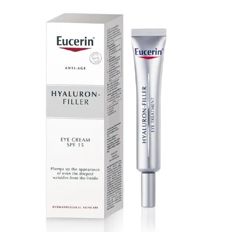 Kem Dưỡng Mắt Eucerin Giúp Giảm Nếp Nhăn 15ml - Hyaluron [3X]+ Filler Eye Cream SPF15