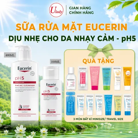 Sữa Rửa Mặt Eucerin Dịu Nhẹ Cho Da Nhạy Cảm - pH5 Facial Cleanser Sensitive Skin