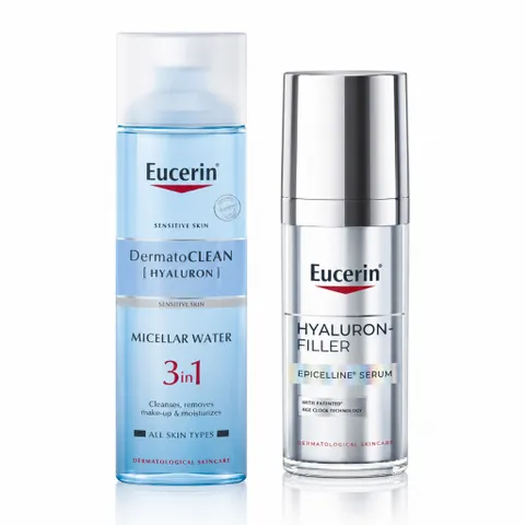 Combo Tinh chất giúp giảm dấu hiệu lão hóa 30ml&Nước tẩy trang dịu nhẹ cho da nhạy cảm Eucerin 200ml