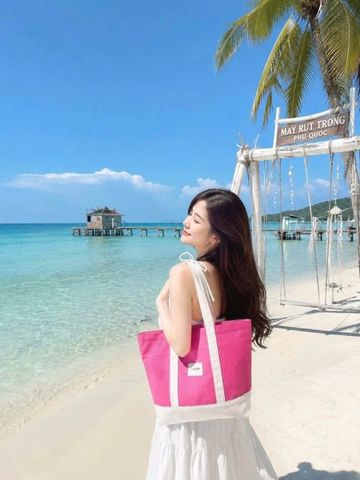 🌸 Túi hồng Lancome đựng đồ đi biển tiện lợi, giao nhanh hỏa tốc, tiết kiệm thời gian