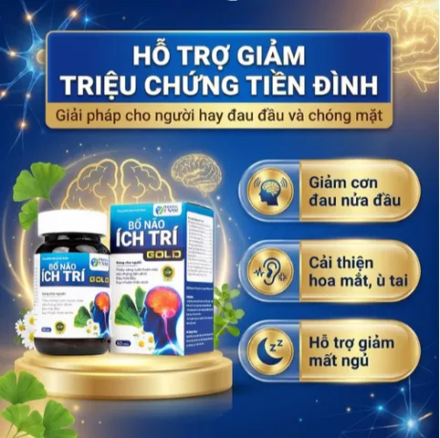 Viên uống tăng cường tuần hoàn não, giảm rối loạn tiền đình Bổ Não Ích Trí Gold (60 viên)