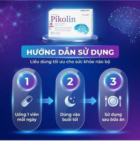 Viên uống hỗ trợ tăng tuần hoàn máu não, giảm nguy cơ hình thành cục máu đông Pikolin Ocavill (2 vỉ x 15 viên)