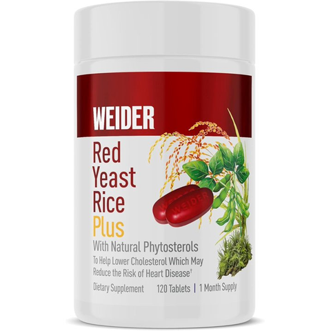 Weider Red Yeast Rice Plus with Natural Phytosterols, giảm cholesterol 120 tablets/ 1 month supply