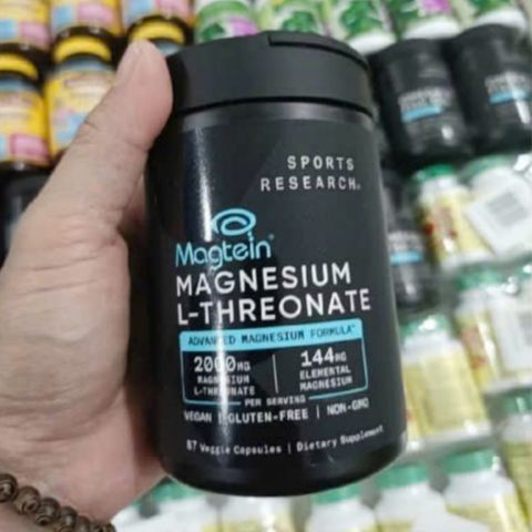 Viên uống Sports Research Magtein Magnesium L-Threonate |90 & 135 viên| Cải thiện trí nhớ - Bảo vệ não bộ & Nâng cao chất lượng giấc ngủ [S/P Chuẩn Mỹ]