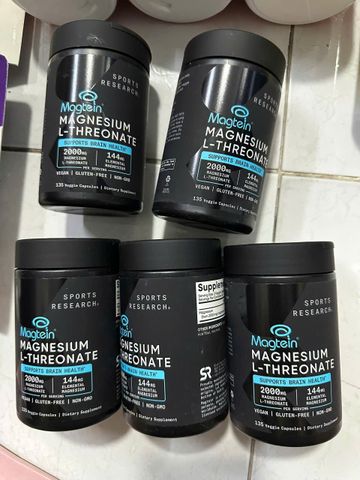 Viên uống Sports Research Magtein Magnesium L-Threonate |90 & 135 viên| Cải thiện trí nhớ - Bảo vệ não bộ & Nâng cao chất lượng giấc ngủ [S/P Chuẩn Mỹ]