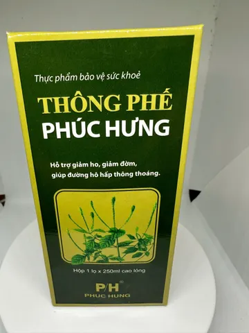Siro ho - Thông Phế Phúc Hưng - chai 250ml cao lỏng - giảm ho, giảm đờm, thông thoáng đường thở, giảm khò khè