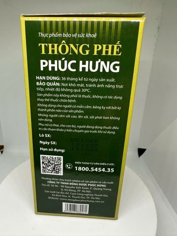 Siro ho - Thông Phế Phúc Hưng - chai 250ml cao lỏng - giảm ho, giảm đờm, thông thoáng đường thở, giảm khò khè