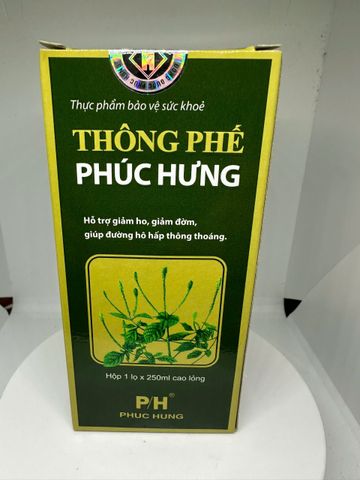 Siro ho - Thông Phế Phúc Hưng - chai 250ml cao lỏng - giảm ho, giảm đờm, thông thoáng đường thở, giảm khò khè