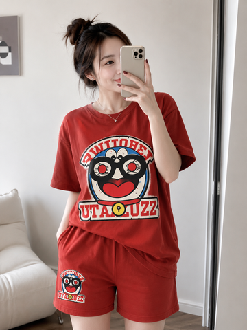 Bộ thun cotton doremon đáng yêu cute cho nữ, đồ bộ nữ, đồ bộ bé gái 45-60kg