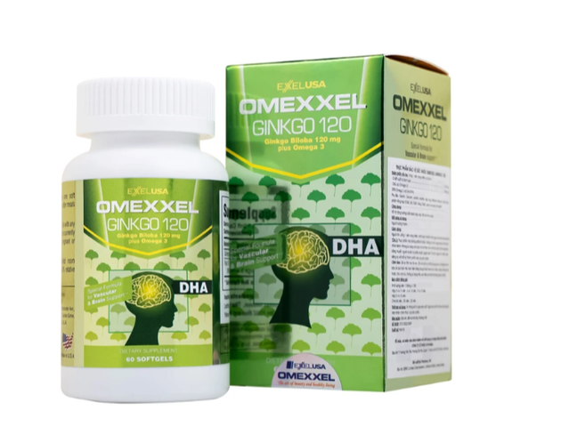Viên uống hỗ trợ tăng tuần hoàn não, tốt cho tim mạch Omexxel Ginkgo 120 (60 viên)